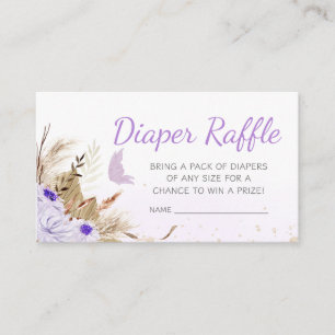 Blumen-Schmetterling-Baby-Shower-Windel-Raffle Begleitkarte