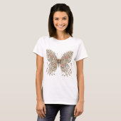 Blumen-Schmetterling-Design T-Shirt (Vorne ganz)