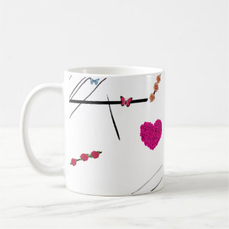 Blumen Schmetterling Kaffeetasse