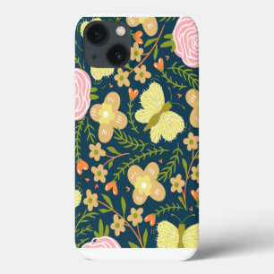 Blumen, Schmetterling und Glamour Nahtlose Eleganz Case-Mate iPhone Hülle