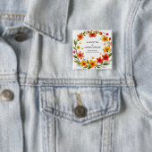 Blumen-Schmetterlings-Kranz Hochzeit Benutzerdefin Button (Beispiel)