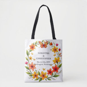 Blumen-Schmetterlings-Kranz Hochzeit Benutzerdefin Tasche