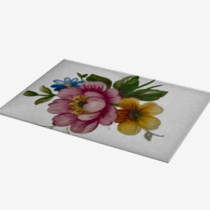 Blumen-Schneidbrett aus Porzellan-Optik Schneidebrett