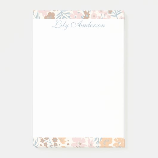 Blumen-Schriftbild  Post-it Klebezettel (Vorderseite)