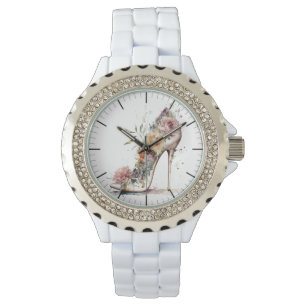 Blumen-Schuh Armbanduhr