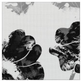 Blumen, Schwarz und Weiß Stoff (Nahaufnahme)