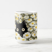 Blumen-Schwarze-Katze-Tasse Kaffeetasse (Mittel)
