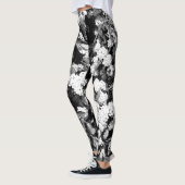 Blumen - Schwarzweiss Leggings (Links)