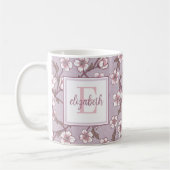 Blumen-Script-Monogramm-Tasse – Personalisierter G Kaffeetasse (Links)