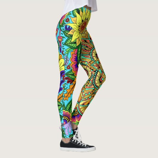 Blumen-SeiteMandala Leggings (Rechts)
