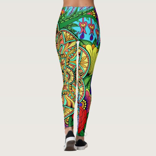 Blumen-SeiteMandala Leggings (Rückseite)