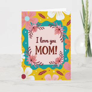 Blumen-Senf-Muster-Mom-Karte Karte