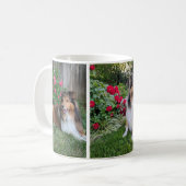 Blumen-Sheltie Kaffeetasse (Vorderseite Links)