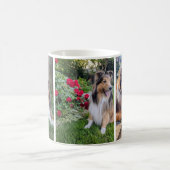 Blumen-Sheltie Kaffeetasse (Mittel)