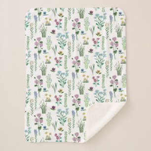 Blumen  Sherpa Decke der Feld-Blumen- Sherpadecke