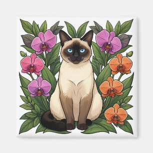 Blumen-Siamkatze-Magnet Magnet