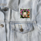 Blumen-Siamkatzen-Knopf Button (Beispiel)