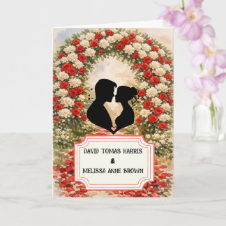 Blumen-Silhouette-Romantik-Hochzeitseinladung Karte