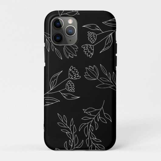 Blumen-Silhouettenmuster Case-Mate iPhone Hülle (Rückseite)