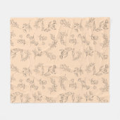 Blumen-Silhouettenmuster Fleecedecke (Vorderseite (Horizontal))