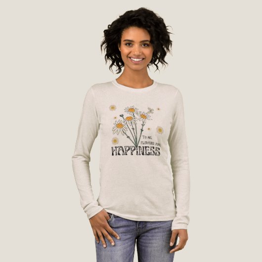 Blumen sind Glück Retro Margerite Tri-Blend Shirt (Volle Vorderseite)