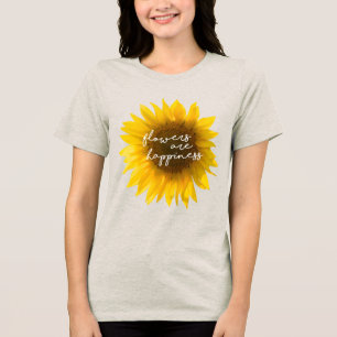 Blumen sind Glück Zitat Sonnenblumenfilter Tri-Blend Shirt