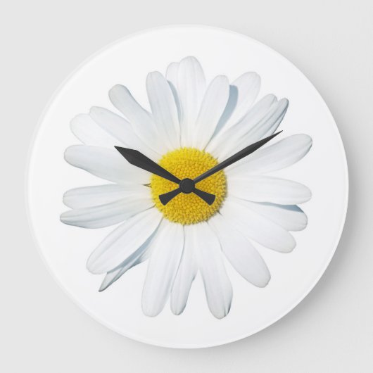Blumen | Single Daisy Große Wanduhr (Vorderseite)