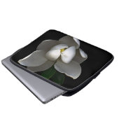 Blumen | Single White Magnolia Blossom Laptopschutzhülle (Vorne Knopf)