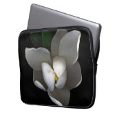 Blumen | Single White Magnolia Blossom Laptopschutzhülle (Vorderseite Links)