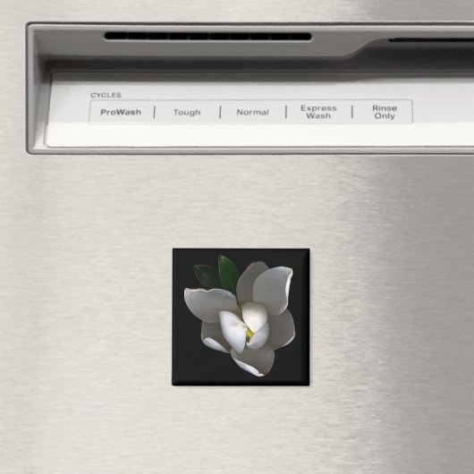 Blumen | Single White Magnolia Blossom Magnet (In Situ (Geschirrspüler))