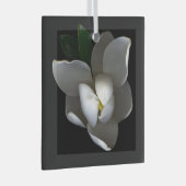 Blumen | Single White Magnolia Blossom Ornament Aus Glas (Vorderseite Rechts)