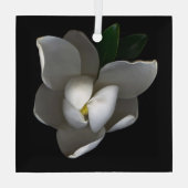 Blumen | Single White Magnolia Blossom Ornament Aus Glas (Rückseite)