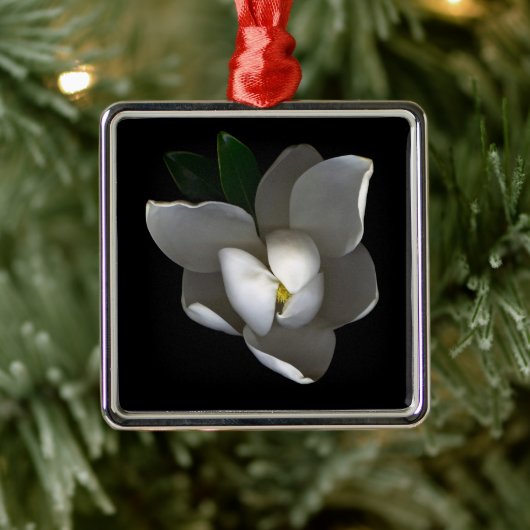 Blumen | Single White Magnolia Blossom Ornament Aus Metall (Baum)