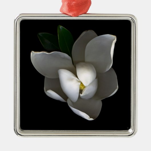 Blumen | Single White Magnolia Blossom Ornament Aus Metall (Vorne)