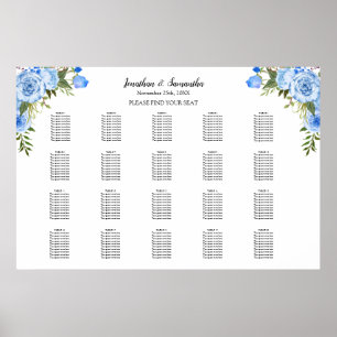 Blumen Sitzplan 20 Tische Hochzeit Poster