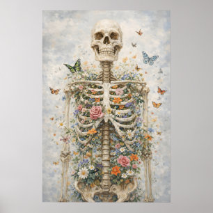 Blumen-Skelett-Poster, Schmetterlings-Anatomie-Wan Poster
