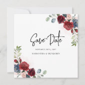 Blumen Skript Grün Hochzeit Save The Date (Vorderseite)