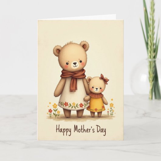 Blumen-Smocking-Muttertags-Karte Karte (Vorderseite)
