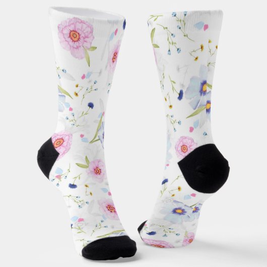 Blumen Socken (Gewinkelt)