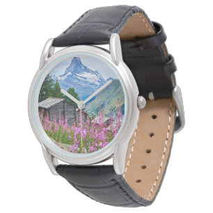 Blumen Sommermatterhorn Schweiz Armbanduhr