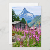 Blumen | Sommermatterhorn Schweiz Dankeskarte (Vorne/Hinten)