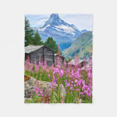 Blumen | Sommermatterhorn Schweiz Fleecedecke (Vorderseite)