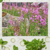 Blumen | Sommermatterhorn Schweiz Geschirrtuch (Gefaltet)