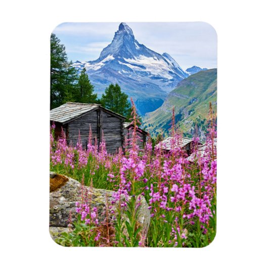 Blumen | Sommermatterhorn Schweiz Magnet (Vertikal)