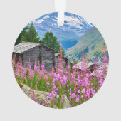 Blumen | Sommermatterhorn Schweiz Ornament (Rückseite)