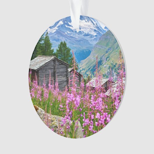 Blumen | Sommermatterhorn Schweiz Ornament (Vorderseite)