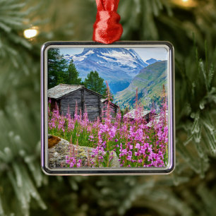 Blumen Sommermatterhorn Schweiz Ornament Aus Metall