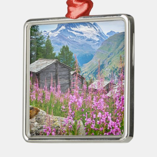 Blumen | Sommermatterhorn Schweiz Ornament Aus Metall (Links)