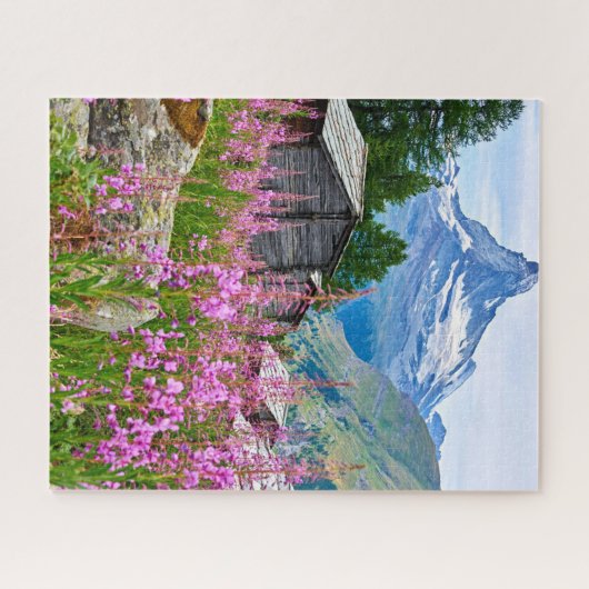 Blumen | Sommermatterhorn Schweiz Puzzle (Horizontal)
