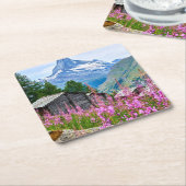Blumen | Sommermatterhorn Schweiz Rechteckiger Pappuntersetzer (angewinkelt)